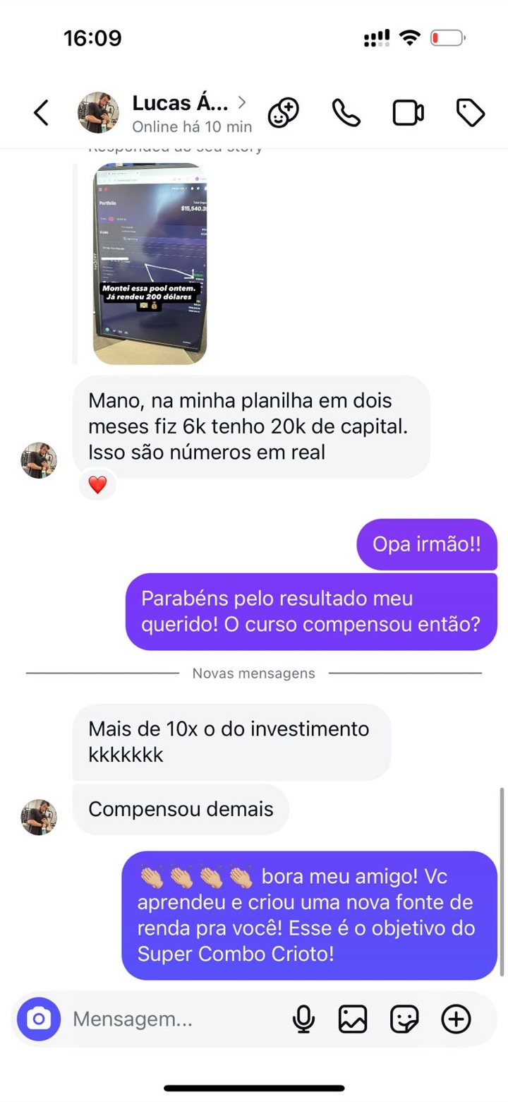 Depoimento de aluno sobre o retorno do curso