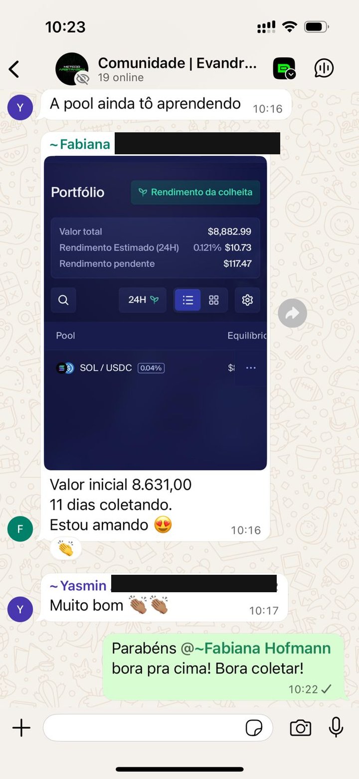 Depoimento de aluna sobre pool de liquidez DeFi